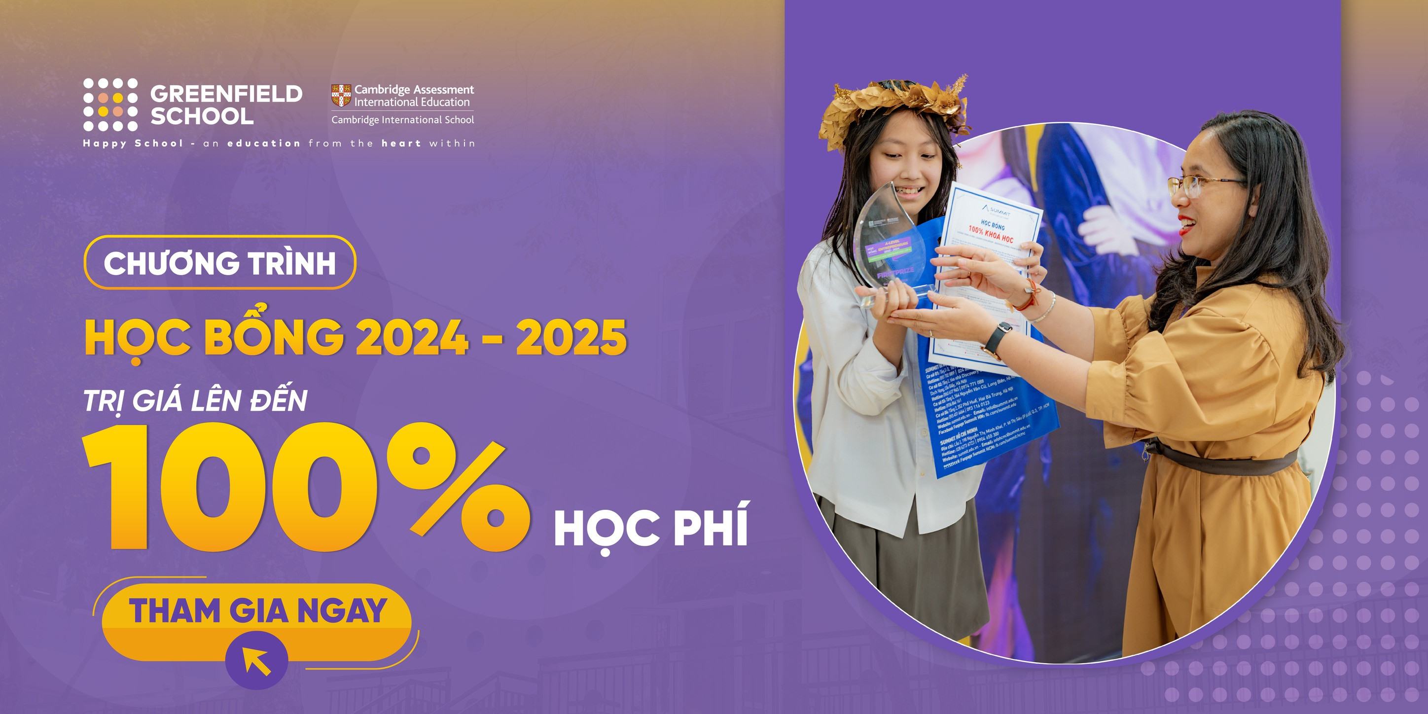 Chinh phục ngay học bổng lên tới 100% học phí năm học 2024 - 2025