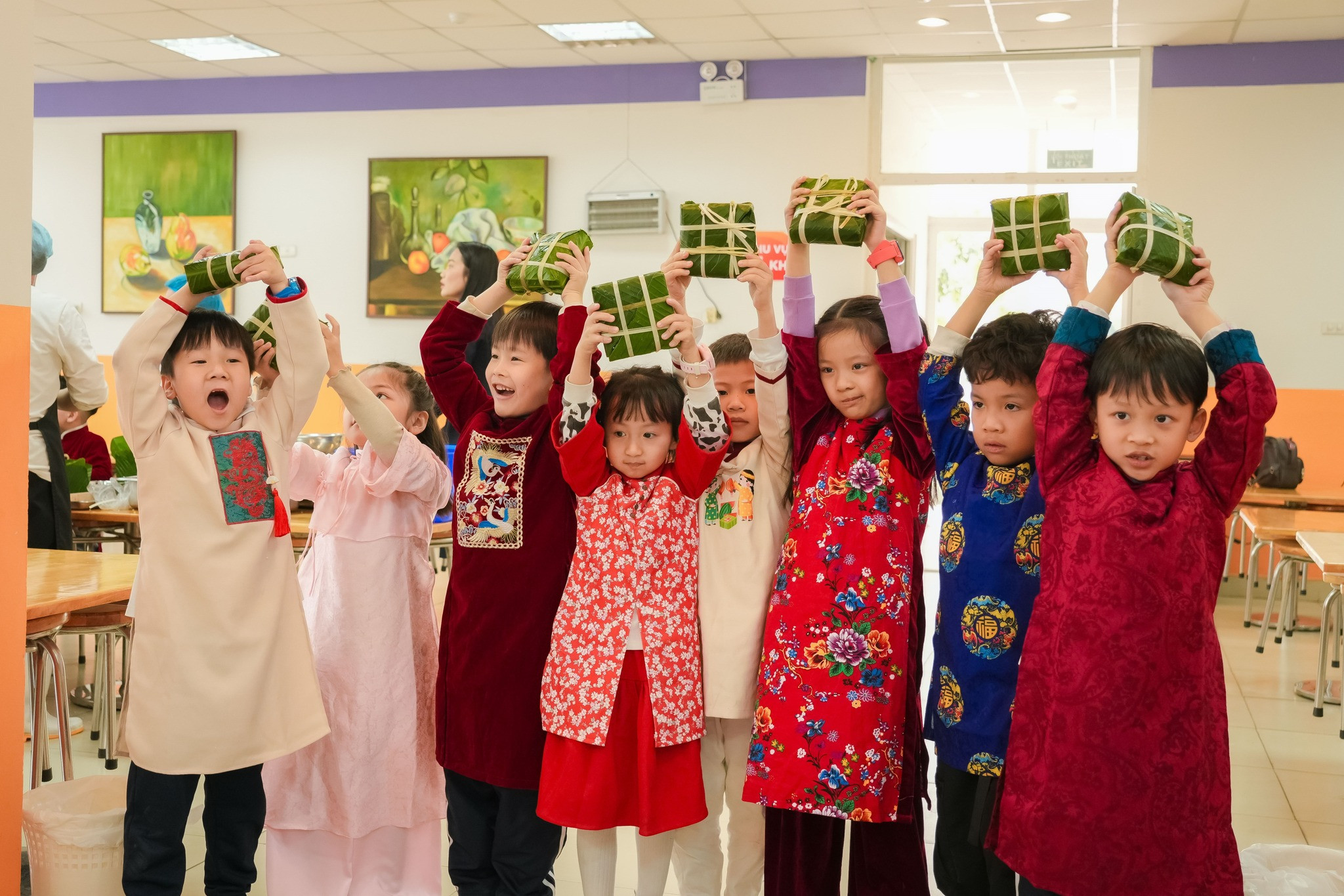 Wrapping Chung cake, celebrating the Lunar New Year with Greenfield School students