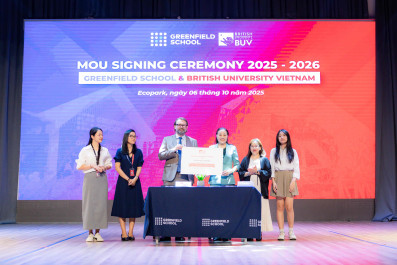 Strategic Partnership Signing Ceremony for the 2025–2026 School Year between Greenfield School and British University Vietnam