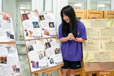 Greenfield School students promote a culture of reading through a Literature class presentation.